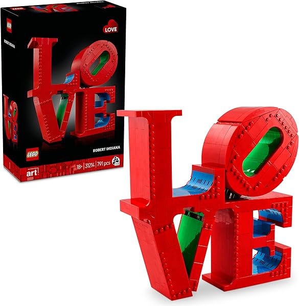 LEGO Art LOVE Yapım Seti 31214 – Yetişkinler için Ofis veya Ev Hediyesi Olabilecek Robert Indiana Heykeli Dekoratif Yapım Set