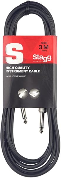 Stagg SGC3 S-Serisi Enstrüman Kablosu, Telefon Fişi - Telefon Fiş Konnektörleri - 10 ft.