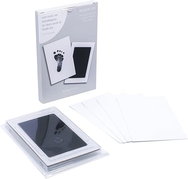 FUFİZU Bebek El veya Ayak İzi Seti - Toksik Olmayan Mürekkepsiz Baskı Kiti - Yenidoğan Uyumlu