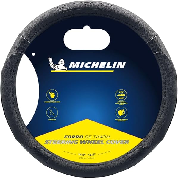 MICHELIN MC1000N Premium Suni Deri Direksiyon Kılıfı, SİYAH