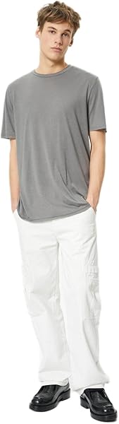 Koton Basic Tişört Bisiklet Yaka Kısa Kollu Viskon Karışımlı Tişört Erkek