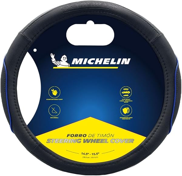 MICHELIN MC1003NAZ Premium Suni Deri Direksiyon Kılıfı, MAVİ