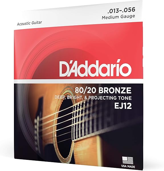 D'Addario Ej12 Akustik Gitar Tel Seti, 80/20 Bronze, Medium Gauge