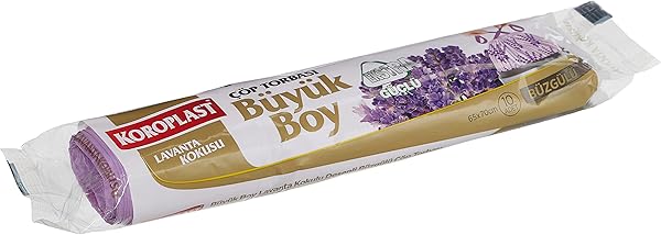 Koroplast Lavanta Kokulu Ekstra Güçlü Büzgülü Büyük Çöp Torbası Poşeti 10'lu 65cmx75cm