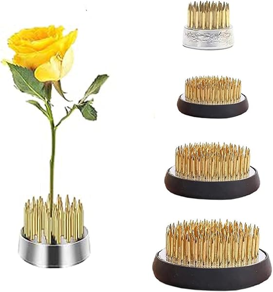 Kalsey 4 adet çiçek kurbağası, Ikebana Kenzan, çiçek kurbağası, yuvarlak çiçek askısı, çiçek tutucu, kauçuk contalı ve temizl