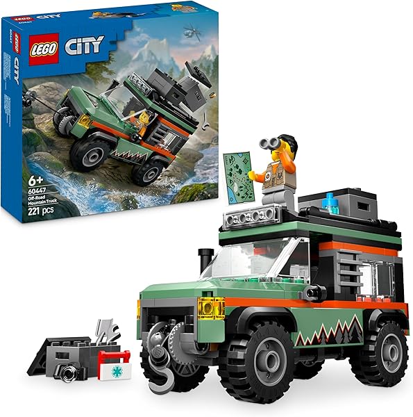 LEGO City 4x4 Arazi Dağ Arabası 60447-6 Yaş ve Üzeri Çocuklar için Yaratıcı Oyuncak Yapım Seti, Doğum Günü Hediyesi (221 Parç