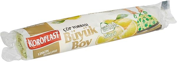 Koroplast Ekstra Güçlü Limon Kokulu Büzgülü Büyük Boy 10'lu Çöp Torbası 65 x 70 cm (1 x 10 Adet)