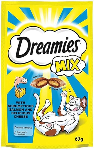 Dreamies Kuru Kedi Ödül Maması, Somonlu ve Peynirli, 60 G