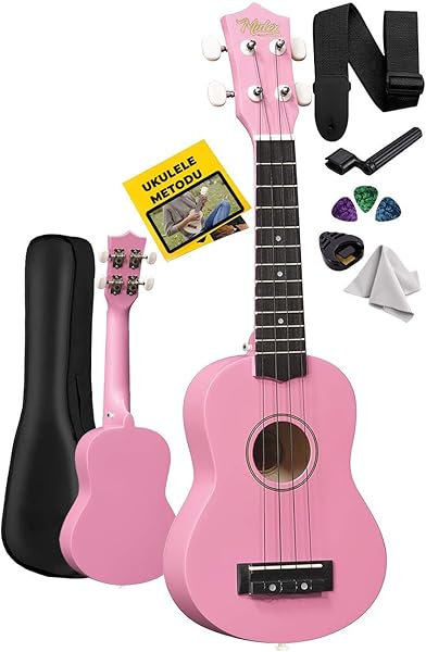 Midex UKX-901 PK Pembe Soprano Ukulele (Askı Çanta Metod Pena)