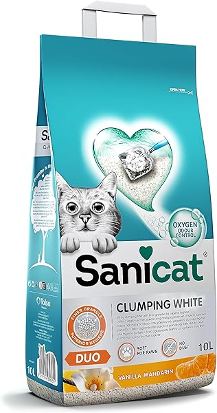 Sanicat Duo Topaklanan Kedi Kumu Vanilya ve Mandalina 10L