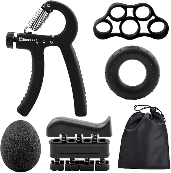 BUFFER® 5 Parça El, Kol ve Parmak Egzersiz Spor Aletleri Seti Fitness Takımı