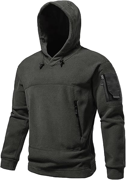 Ghassy Co. Erkek Military Sport Warm Outdoor Kapüşonlu Polar Ceket