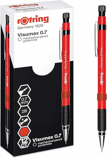 rOtring Visumax Versatil, Uçlu Kalem 0.7 mm, Kırmızı