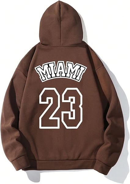 TrendSeninle Unisex Nefti Yeşil Miami 23 Baskılı Kapüşonlu Sweatshirt