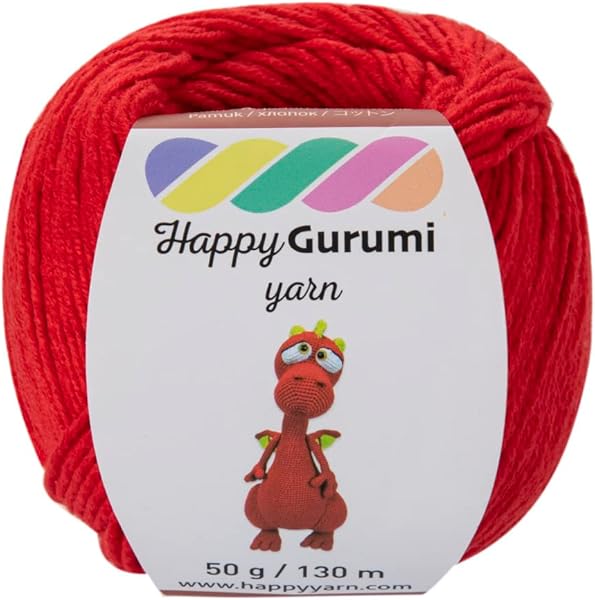 Happy Yarn Gurumi Amigurumi Örgü İpi 50gr 130m Örgü İpi (Kırmızı)