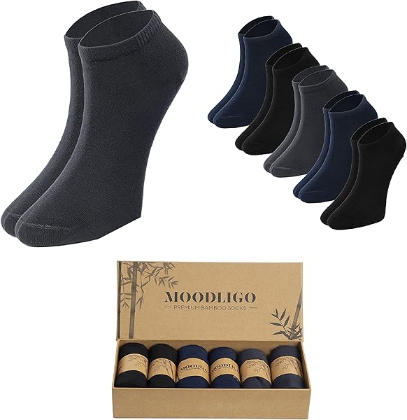 Moodligo Kadın 6'lı Premium Bambu Patik Çorap