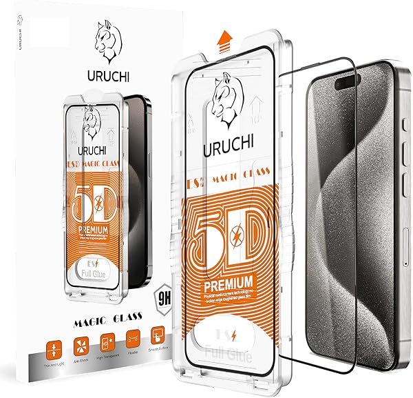 URUCHI iPhone 16 Pro Max (6.9)" İle Uyumlu PREMIUM Hizalama Aparatlı ve Takılırken Camın Altında Kesinlikle Toz Bırakmayan Da