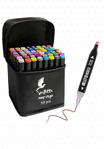 Valletta Moringa 48'li Çift Taraflı Art Marker Keçeli Kalem Seti Çantalı