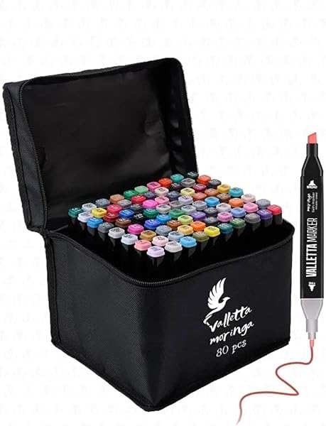 Valletta Moringa 80'li Çift Taraflı Art Marker Keçeli Kalem Seti Çantalı