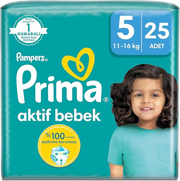 Prima Aktif Bebek Bebek Bezi 5 Beden 25'li Fırsat Paketi