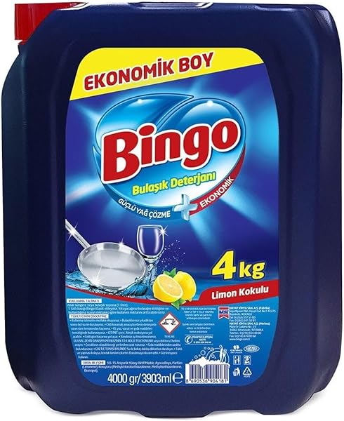 Bingo Bulaşık Deterjanı, Limon Kokulu, 4 Kg