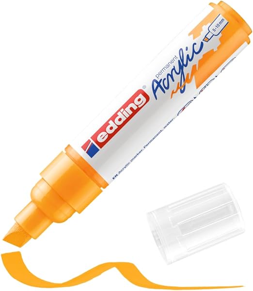 edding 5000 akrilik markör geniş - güneş sarısı - 1 su geçirmez akrilik markör - kesik ucu 5-10 mm