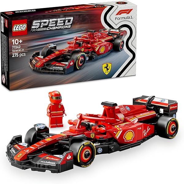 LEGO Speed Champions Ferrari SF-24 F1 Yarış Arabası 77242 – 10 Yaş ve Üzeri Kız ve Erkek Çocukları için Koleksiyonluk Sürücü 
