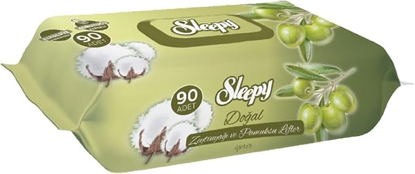 SLEEPY Doğal Zeytinyağlı ve Pamuklu Islak Bebek Havlusu 12x90 (1080 Yaprak)