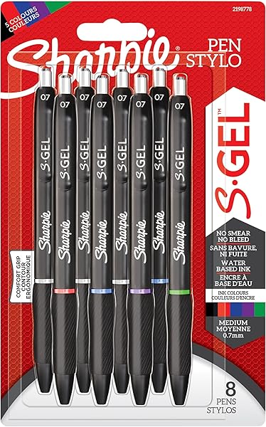 Sharpie Gel Jel mürekkepli kalem, 0.7 mm, 8li Bls