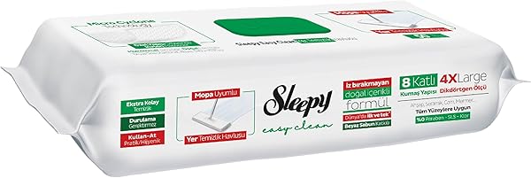 Sleepy Easy Clean Beyaz Sabun Katkılı Mopa Uyumlu Yer Temizlik Havlusu 6x50, 300 Yaprak