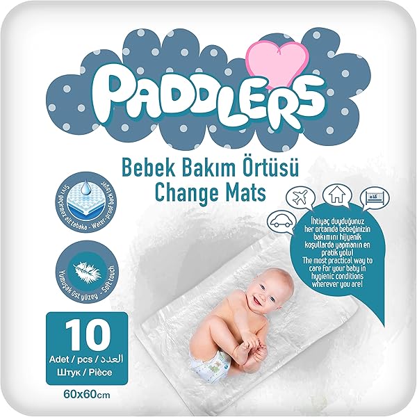 Paddlers Yumuşak Bebek Bakım Örtüsü 60 x 60 (1 x 10 adet)