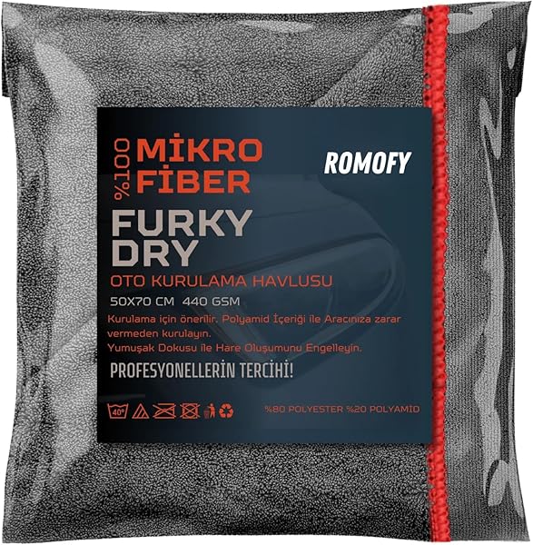 Romofy Mikrofiber Oto Kurulama Bezi - Süper Emici Araç Kurulama Havlusu - Araba Temizlik Yıkama ve Kurulama Havlusu - 440 GSM