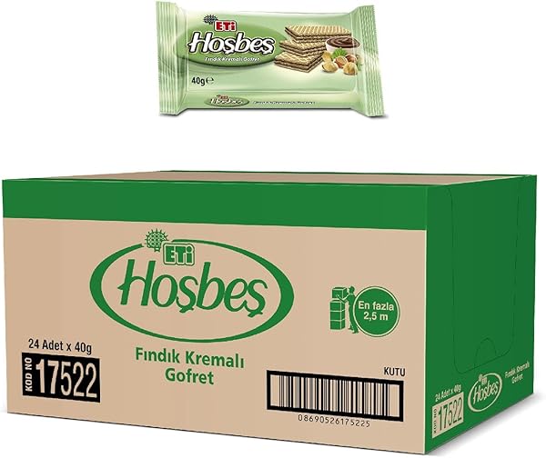 Eti Hoşbeş Fındık Kremalı Gofret 40 g x 24 Adet