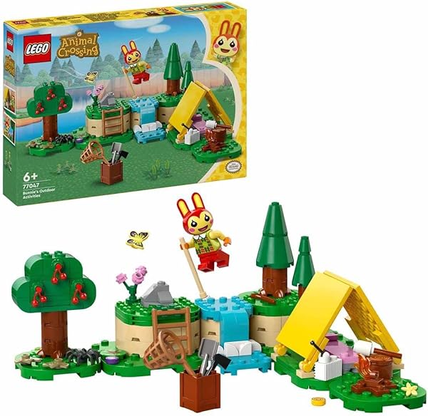 LEGO Animal Crossing Bunnie Açık Hava Aktivitelerinde 77047 – 6 Yaş ve Üzeri Kız ve Erkek Çocukları için Çadır ve Tavşan Mini