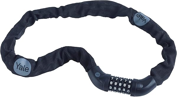 Yale Essential Güvenlikli Şifreli Zincir 900 mm, YCHC0/6/90/2, 900 mm, Karbon Çelik, Çinko Alaşım, 5 Haneli Kod, Tuzlu Su Püs