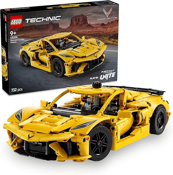 LEGO Technic Chevrolet Corvette Stingray 42205 – 9 Yaş ve Üzeri Erkek ve Kız Çocukları için Silindirli Motor ve Diferansiyel 