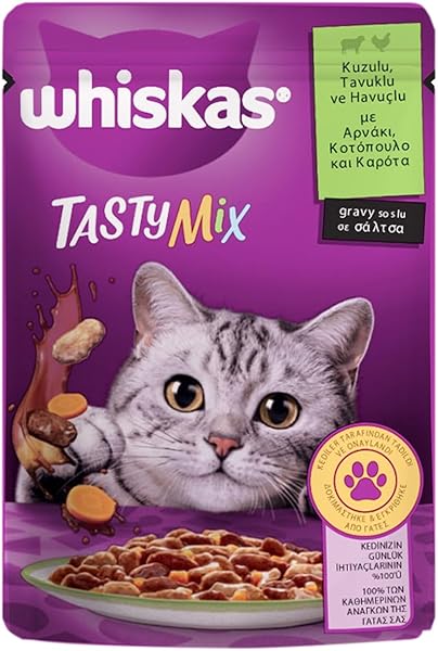 Whiskas Pouch Tastymix Sos İçinde Kuzulu Tavuklu Ve Havuçlu Yetişkin Kedi Konservesi 85 Gr
