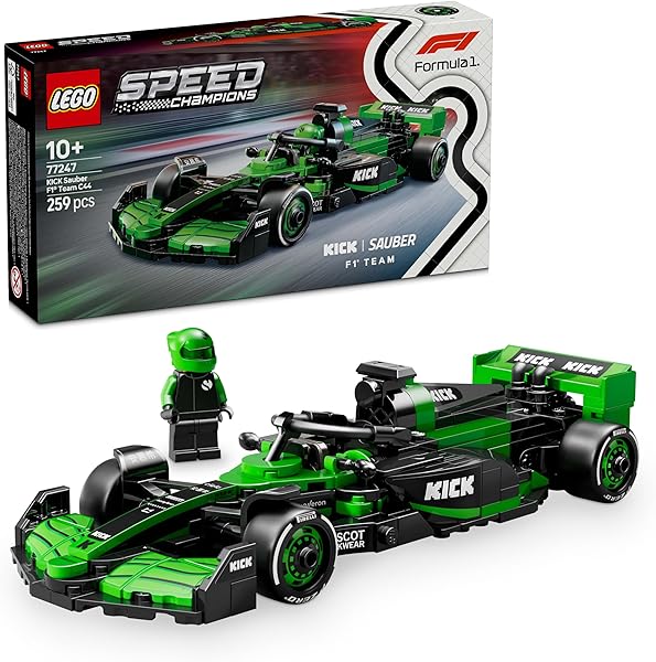 LEGO Speed Champions KICK Sauber F1 Team C44 Yarış Arabası 77247 – 10 Yaş ve Üzeri Kız ve Erkek Çocuklarıyla Motorseverler iç