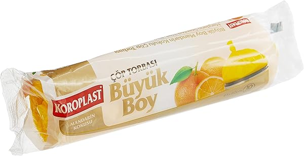 Koroplast Mandarin Kokulu Büyük Boy 10'lu Çöp Torbası 65 x 80 cm (1 x 10 Adet)