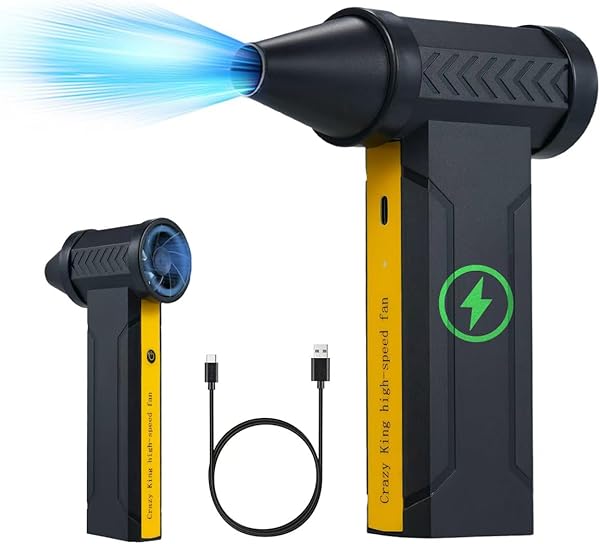 EMEBAY Sıkıştırılmış Hava Üfleyici/Taşınabilir Turbo Fan, 160000TR/Min Pilli Basınçlı Hava Püskürtme 10000 mAh Toz Fırçası Ba