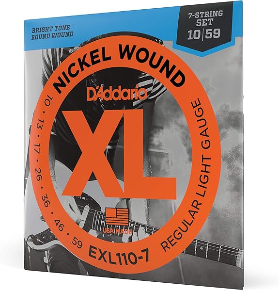 D'Addario Exl110-7 Elektro Gitar Tel Seti, 7 Telli, Xl, 10-59, Nickel