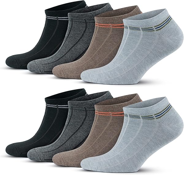 GoWith 4'lü-8'li Pamuklu Kısa Spor Relax Desenli Esnek Erkek Patik Çorabı 3147