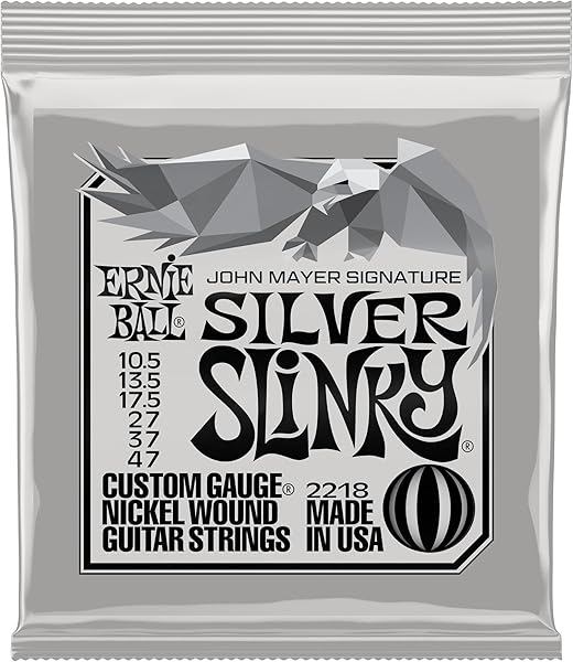 Ernie Ball John Mayer Silver Slinky Nickel Wound Elektro Gitar Telleri 10,5-47 Ölçü
