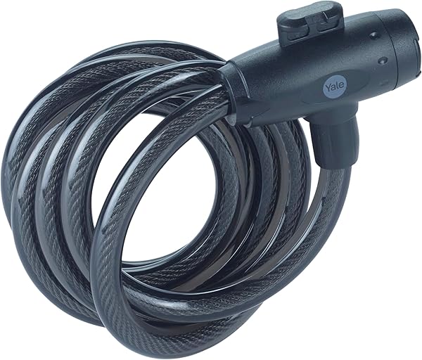 Yale Essential Güvenlikli Anahtarlı Kablolu Kilit 12 mm, YCK0/12/200/2, 150 mm, Örgü Çelik, 2 Anahtar Dahildir, Tuzlu Su Püsk