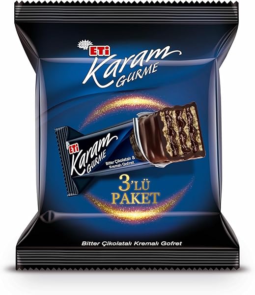Eti Karam Gurme Bitter Çikolatalı Gofret 3 x 50 g