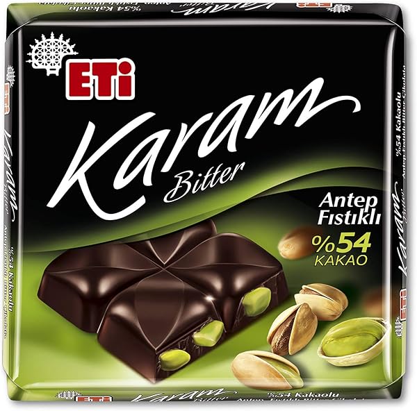 Eti Karam %54 Kakaolu Antep Fıstıklı Bitter Çikolata 60 g