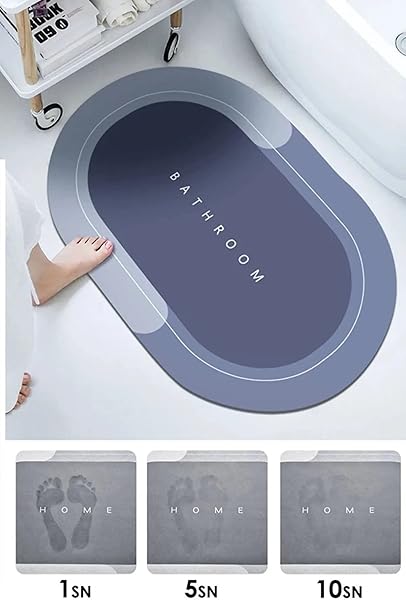 Sihirli Paspas Su Emici Banyo Paspası Kaymaz Tabanlı Abdest Paspası 3,5 Mm 40x60cm