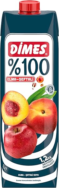 Dimes%100 Saf Şeftali & Elma Suyu Tetrapak 1000 ml