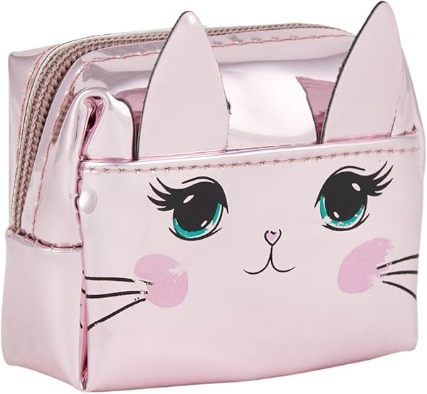 DeFacto Kadın Kedi Baskılı Fermuarlı Bozuk Para Cüzdanı Bordo STD