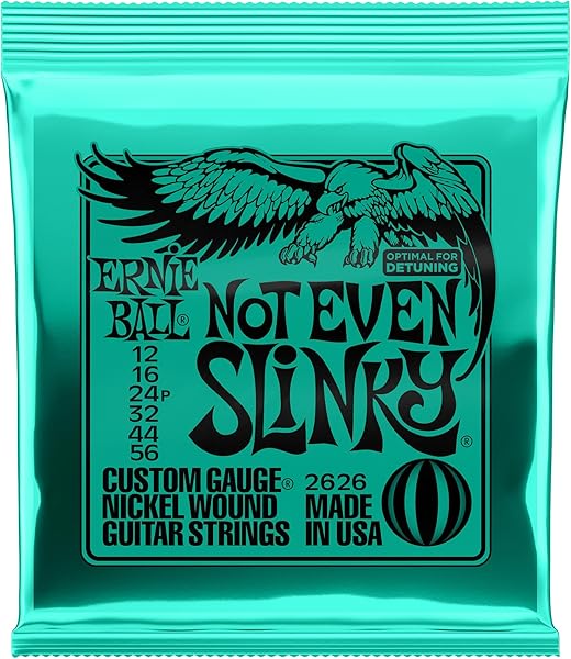 Ernie Ball Not Even Slinky Nickel Wound Electric Guitar Strings - 12-56 Gauge